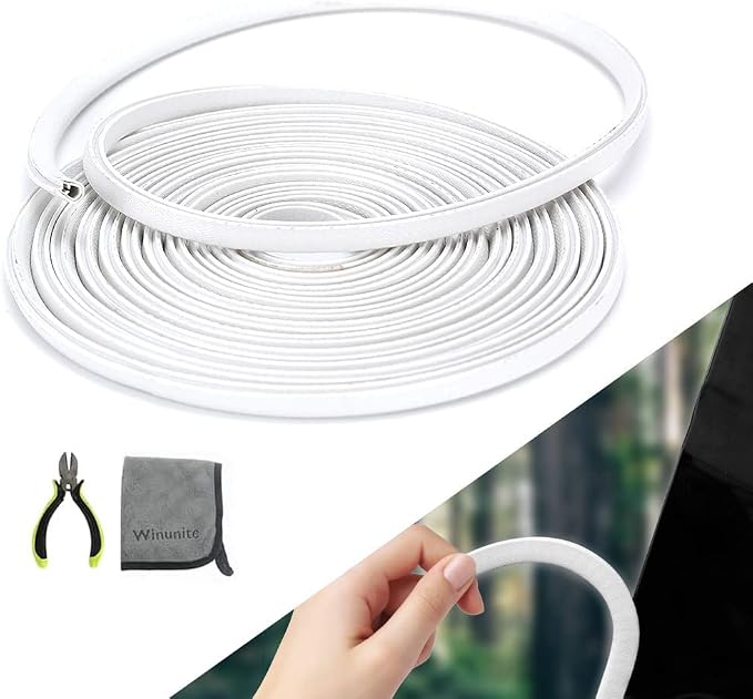 65.6ft (20m) No Glue Car Door Edge Guards White | Stop parking lot dings, U-shaped rubber, fits sedans trucks SUV, weather-resistant, protect against paint chips & scratches