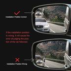 Frameless Blind Spot Mirror for Cars - 2 Pack HD Glass Convex Rear View Mirror, 360° Rotate Sway Adjustable Side Mirror for SUV, Truck, Van - Driving Safety Accessories
