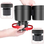 Car Cup Holder Expander, 2 in 1 Multifunctional Vehicle Dual Water Bottle Holder Adapter Extender with Adjustable Base, Automotive Interior Drink Cup Insert, Universal Fit (Black)
