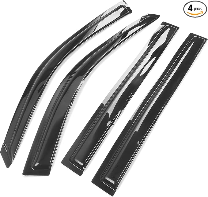Tape On Window Visors Fits for 2001-2007 Toyota Highlander, Side Auto Window Wind Deflectors, Ventshade, Rain Guards for Cars/Trucks
