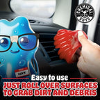 Sticky Icky Car Cleaning Gel, Sweet Strawberry, Interior Car Cleaner, Reusable Automotive Crevice & Interior Dust Cleaner for Air Ventss, Cup Holders & Keyboards, 0.88 Ounce (Pack of 4)