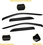 Window Visor for 2002-2008 Dodge Ram 1500 Quad Cab/Extended Cab/ 03-09 Dodge Ram 2500 3500, Out-Channel Rain Guards Shields Vent Deflector Shade Wind Dark Smoke,Outside-Mount, 4PCS