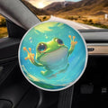 Universal Car Steering Wheel Sun Shade Cover Green Frog Heat-Resist Aluminum Foil Steering Wheel Cover for Most of Car SUV Truck Van