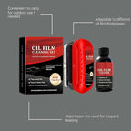 Car Windshield Oil Film Remover Set, Automotive Oil Film Cleaning Brush with Refill Liquid, Glass Cleaning Board, Anti-Rain Fog, Easy to Use for Car Windows & Rearview Mirrors, Long-Lasting Clean