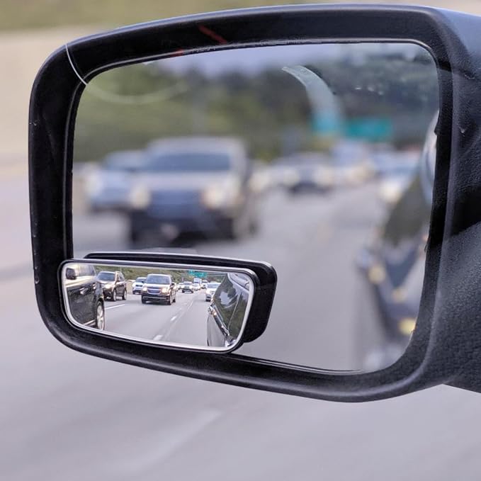 Rectangle Blind Spot Mirror, HD Glass ABS Housing Convex Wide Angle Rearview Blindspot Car Mirror for Car SUV and Truck (Framed, Pack of 2)