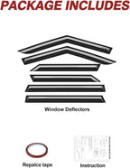 6pcs Outside-Mount Window Rain Guards Fit for Hyundai Palisade 2026, Extra Durable Window Visors Wind Deflector Dark Smoke Vent Shades Car Tape-on 6-pcs with Thicker