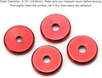 4pcs Sports Red Aluminum Decorative Door Lock Indicator Light Cap Covers Compatible with Porsche Cayenne Panamera Macan
