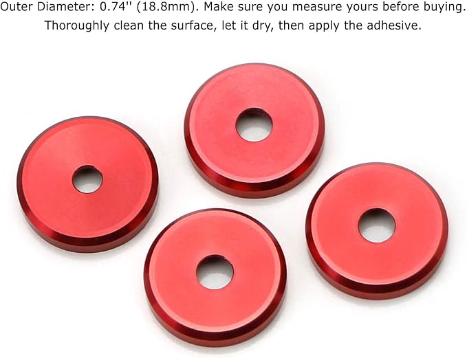 4pcs Sports Red Aluminum Decorative Door Lock Indicator Light Cap Covers Compatible with Porsche Cayenne Panamera Macan
