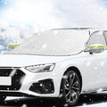 Car Windshield Snow Cover with Side Mirror and Hook, Winter Windshield Sun Shade Foldable, Magnetic Windshield Cover for Ice and Snow, Fit for Car/SUV, Pickup truck, 62"x50" Silver