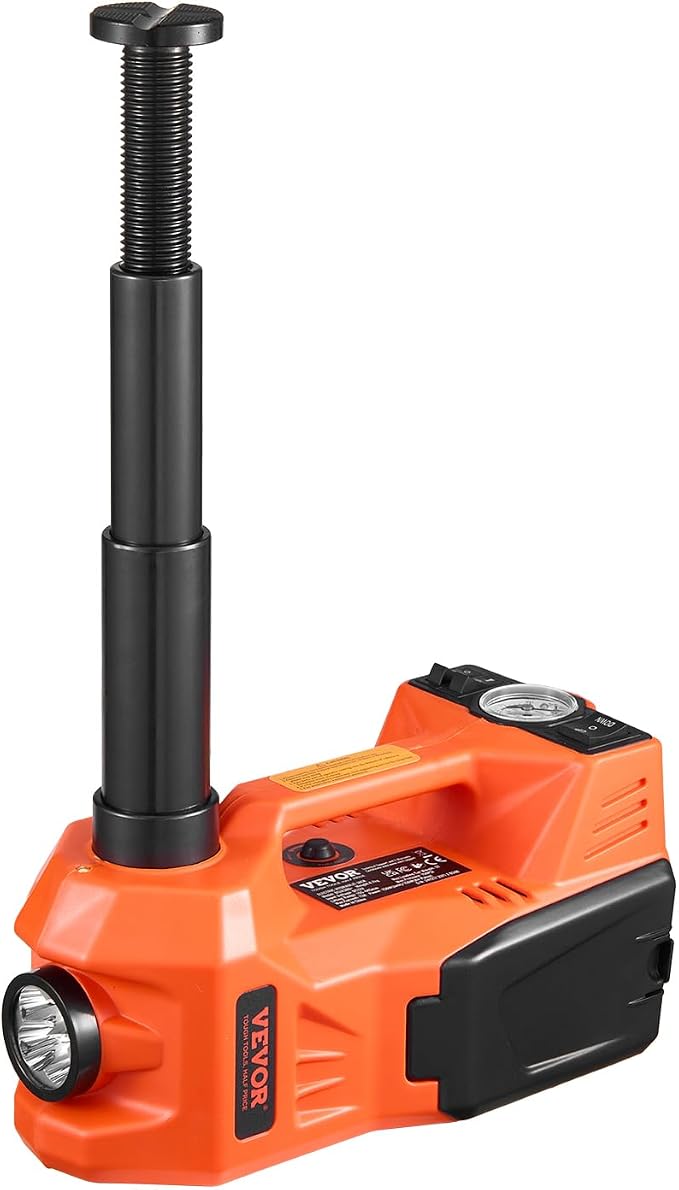 Electric Car Jack, 5 Tons /11000 lbs, Electric Scissor Jack with Built-in Inflator, 12V Tire Change Replacement with Electric Impact Wrench & LED Light, Portable Jack kit for Sedan, SUV, Truck