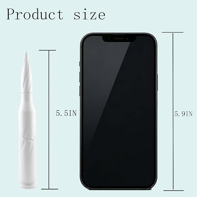 5.5 Inch Bullet White Spiral Truck Antenna, Rustproof Aluminum Alloy Short AM FM Radio Antenna, Easy Install OEM Replacement Fit for Ford F Series, Dodge RAM, Chevy Silverado GMC Pickup Trucks