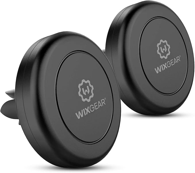 Magnetic Phone Holder for Car, [2 Pack] Universal Air Vent Magnetic Phone Mount for Car, Car Phone Holder Mount for Cell Phones and Mini Tablets with 4 Metal Plates