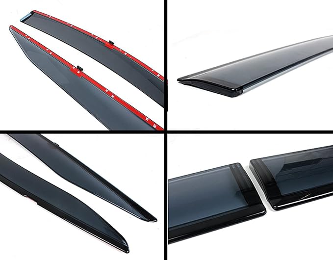 Smoke Tinted Low Profile Window Visor Rain Guard Deflector with Compatible for 2016-2022 Toyota Prius