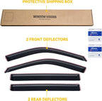 in-Channel Rain Guards for 2022-2026 Toyota Tundra CREWMAX ONLY, Window Visor Shields Vent Deflector Shade Wind Dark Smoke 2023 2024 22 23 24 25, Tape-On Inside-Mount, 4PCS