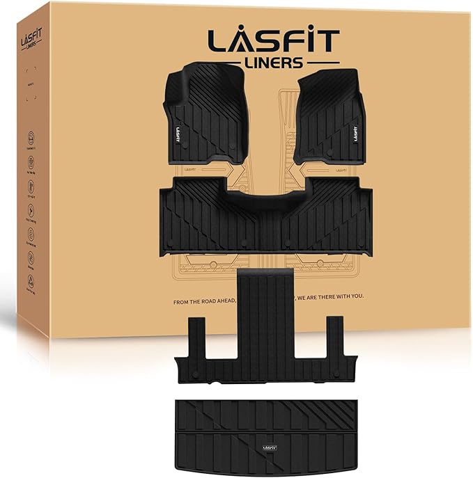 Floor Mats & Cargo Liner 2021-2026 & Only 7 Seats (Not for 8/9 Seats) for Chevrolet Chevy Tahoe/GMC Yukon(Only Yukon, Not Fit Yukon XL)/Cadillac Escalade(Only Escalade, Not Fit Escalade ESV)