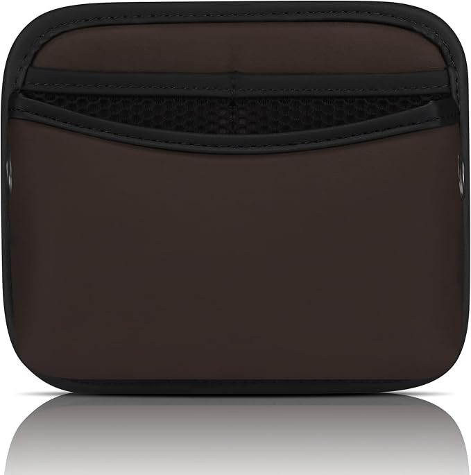 Universal Car Side Pocket Organizer, PU Leather Car Pocket Pouch for Car Seat, Door, Window, Console, Cards Trash Cell Phone Sunglasses Holder for Car, Brown