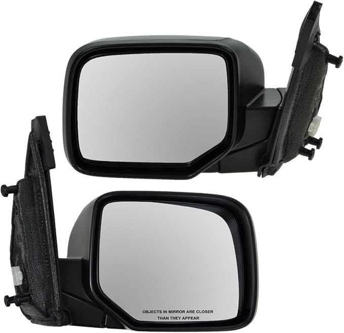 2 Piece Driver and Passenger Side Mirror Assembly Set Electric Adjustment Heated No Memory Black Compatible with 2009-2015 Honda Pilot HO1320248 HO1321248 Without Turn Signal Housing