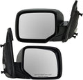 2 Piece Driver and Passenger Side Mirror Assembly Set Electric Adjustment Heated No Memory Black Compatible with 2009-2015 Honda Pilot HO1320248 HO1321248 Without Turn Signal Housing