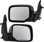 2 Piece Driver and Passenger Side Mirror Assembly Set Electric Adjustment Heated No Memory Black Compatible with 2009-2015 Honda Pilot HO1320248 HO1321248 Without Turn Signal Housing