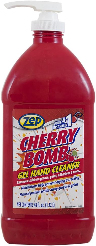 Cherry Bomb Hand Cleaner - 48 Ounce - Volcanic Rock and Emollients - Perfect for Mechanics and DIY'ers