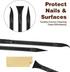 9 Pcs Car Crevice Cleaning Tool, 5.79 Inch Multi-purpose Detailing Equipment Crevice Tool for Cleaning Small Narrow Spaces and Gaps, Remove Stickers Labels (Black)