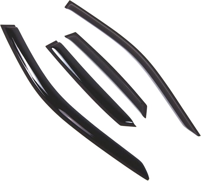 WD2-774 Dark Smoke 4 Pcs Set Window Visor (Outside Mount) Deflector Rain Guard Compatible with 1994-2002 Audi A8