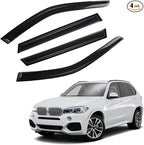 Rain Guards Compatible with 2014-2018 BMW X5 F15, Front+Rear Smoke Tint Tape-On Side Window Visor Wind Deflector Vent Visors Car Accessories 4pcs