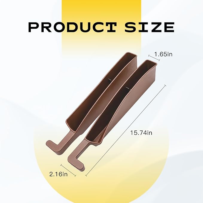 2PCS New Car Seat Gap Stopper with 2 Storage Areas，Car Seat Gap Storage Organizer for Phone Keys Wallet，Universal Car Seat Gap Filler Interior Accessories (Brown)