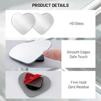 Blind Spot Mirror, 2Pcs Adjustable Car Auxiliary Wide Angle Convex Mirror, Universal Stick on Side Mirror for Cars SUVs Trucks, Enhance Driving Safety (Heart Shaped)