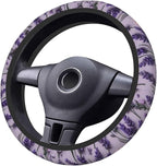 Car Steering Wheel Cover with Anti-Slip Lining, Universal 15 inch Wheel Cover, Fashion Car Interior Accessories for Women Men - Purple Lavender Flower