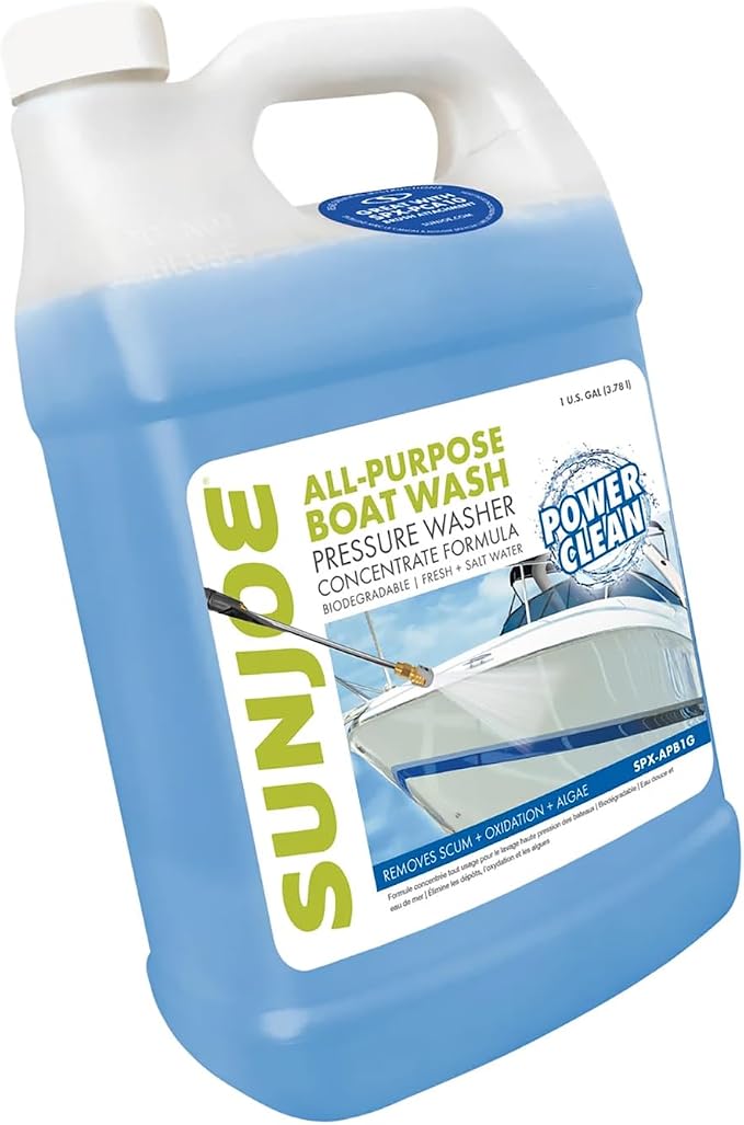 All-Purpose Boat Wash Cleaner for Pressure Washer, Concentrate Formula, Citrus Scent, 1 Gallon - Marine Cleaning Solution for Metal, Wood, Fiberglass, and Exterior Surfaces, SPX-APBW1G