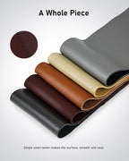 Leather Steering Wheel Cover Lace Up, Stitch on Steering Wheel Wrap, Universal Fit 13-20 Inch Car Truck Pickup Boat, A Whole Piece of Cowhide, DIY w/Needle Thread (Size L6, Coffee)
