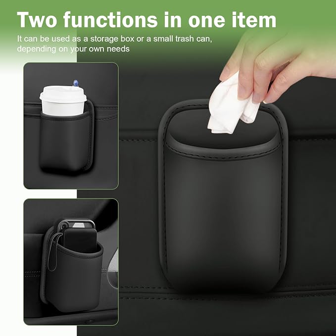 Car Seat Side Storage Pouch, Automotive Interior Phone Holder Organizer, Vehicle Gap Storage Bag for Small Items, Universal for Most Cars (Black)