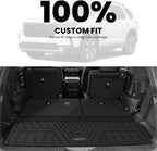 Cargo Mat with Backrest Mat for Honda Pilot 2023 2024 2025 2026, Split & One-piece Foldable Seating TPE Custom Fit Trunk Mat Cargo Liner with Seatback Mat Accessories, Black