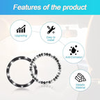 Car Bling Crystal Rhinestone Engine Start Ring Stickers, 1 Single Drainage Drill and 1 Double Drainage Drill Car Start Button Cover, Key Ignition Knob Bling Ring Decals, Car Accessories(Set Black)
