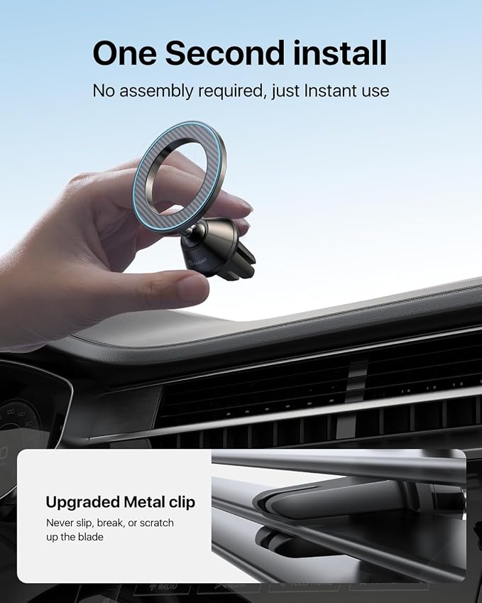 for MagSafe Car Mount [Strongest Magnet, 1S Install] Magnetic Phone Holder for Car Vent 360 Adjustable Compact Magnetic Car Phone Holder Mount for iPhone 17 Pro Max 16 15 14 13 12 Plus Mini