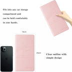 Leather Car Registration and Insurance Card Holder, Car Document Holder for Cards License with Magnetic Shut (Pink, large)
