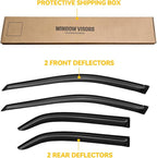 Rain Guards for 1998-2002 Honda Accord, Out-Channel Window Visor Shields Vent Deflector Shade Wind Dark Smoke for 98-02 Accord, Tape-On Outside-Mount, 4PCS