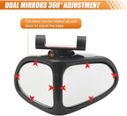 YoRise 2PCS Car Blind Spot Mirrors, 360° Adjustable Wide Angle Auxiliary Rear View Mirror, HD Glass Side Mirror Blindspot, Universal Car Convex Mirrors for Most Vehicles (Black)