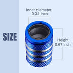 Tire Valve Stem Cap Cover - (5 Pack) Tire Air Caps Metal with Plastic Liner Corrosion Resistant Leak-Proof for Car Truck Motorcycle SUV and Bike Blue