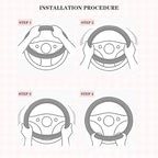 Cute Steering Wheel Cover D Shape for Women Men Breathable Universal 15 inch,Black and Pink