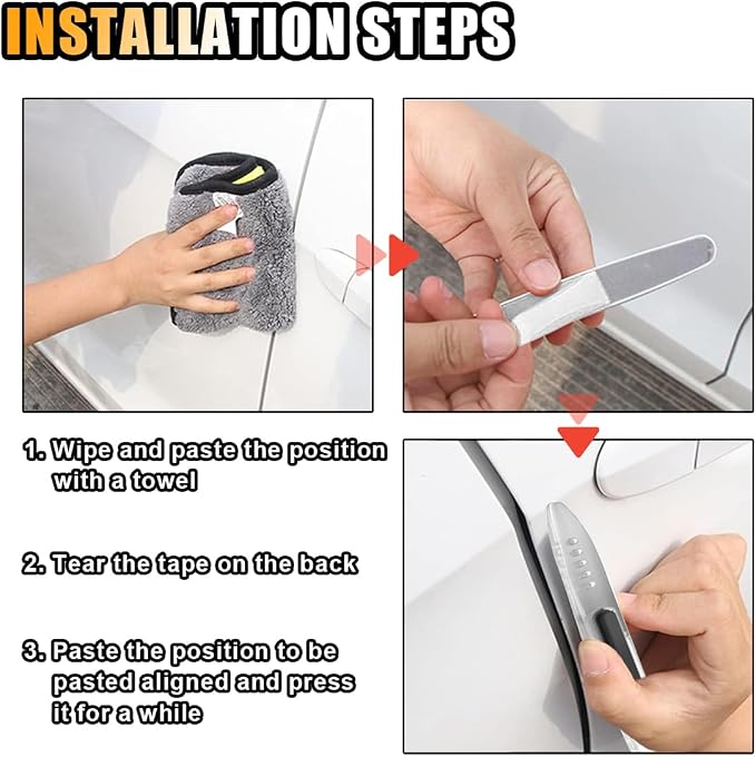 4PCS Car Door Edge Guards Car Side Door Protector, Rearview Anti-Collision Bumper Trim Guard Sticker, Auto Body Self Adhesive Anti-Scratch Strips for SUV Pickup Truck (Transparent)