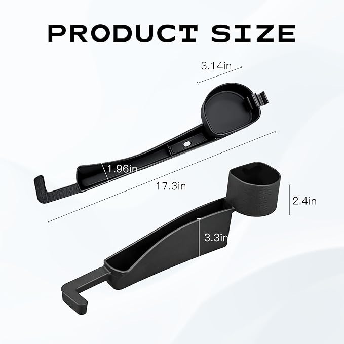 Car Seat Gap Filler with Holder and Hook, Car Seat Accessories Interior, Gap Plug with Storage Slot, Car Organizer Fit Sedan SUV Truck, Black (Black)