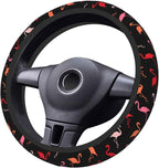 Colorful Flamingo Steering Wheel Cover Non-Slip Auto Steering Wheel Protector Car Accessories Universal Fit 15 Inches for Men Women