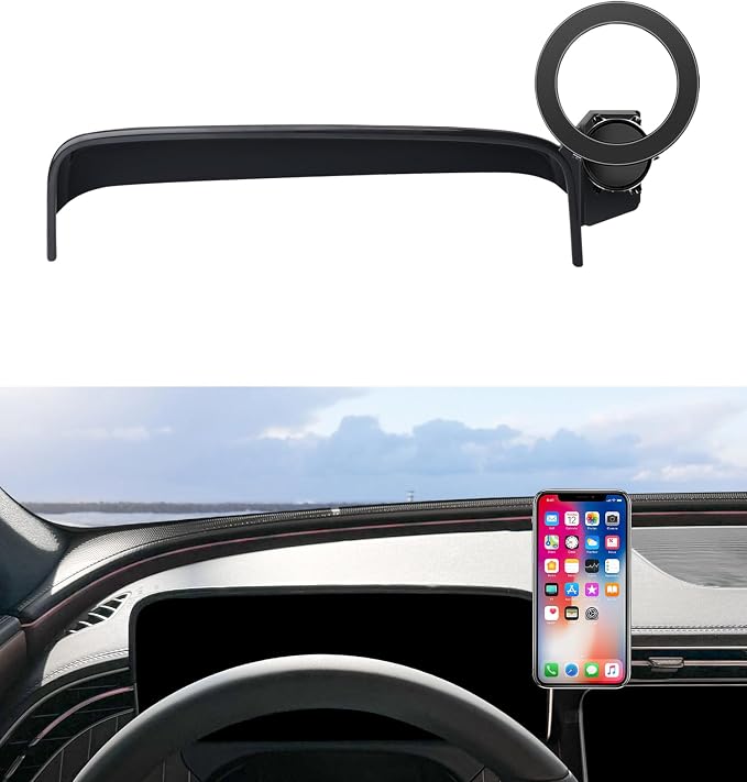 Car Phone Holder for Mercedes-Benz E-Class 2024-2026,12.3" Screen Mount | Magsafe Accessories Magnetic Cell Phone Mount Clip Compatible with iPhone, 3D fit Stable Dashboard Navigation Bracket Stand