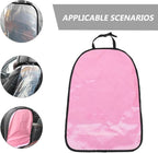 Car Seat Kick Pad and Back Protector, Pink Faux Leather Anti-kick Mat with Waterproof Surface, Sturdy Rear Seat Guard for SUV and Truck Use