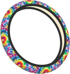Tie Dye Neoprene Steering Wheel Cover for Men Women Anti-Slip Elastic Colorful Steering Wheel Protective Cover 15in Universal Car Accessories Fit Cars, SUVs, Auto
