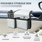 Car Window Armrest Storage Box, Comfortable Leather Vehicle Door Side Arm Rest Pad Organizer Bag, Multifunctional Automotive Window Armrest Storage Pocket, Universal for SUV Van Truck (Gray)