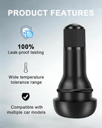 5 Pcs TR415 Rubber Snap-in Tire Valve Stems for 0.625" Rim Hole, Fits Select Cars, Trucks, Trailers, ATV Tires
