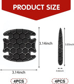 3D Texture Car Door Handle Protector ，Anti-Scratch Waterproof Paint Protection Film, Car Door Bowl Guard Sticker，Universal Vehicle Exterior Decoration Accessories (Black)